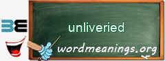 WordMeaning blackboard for unliveried